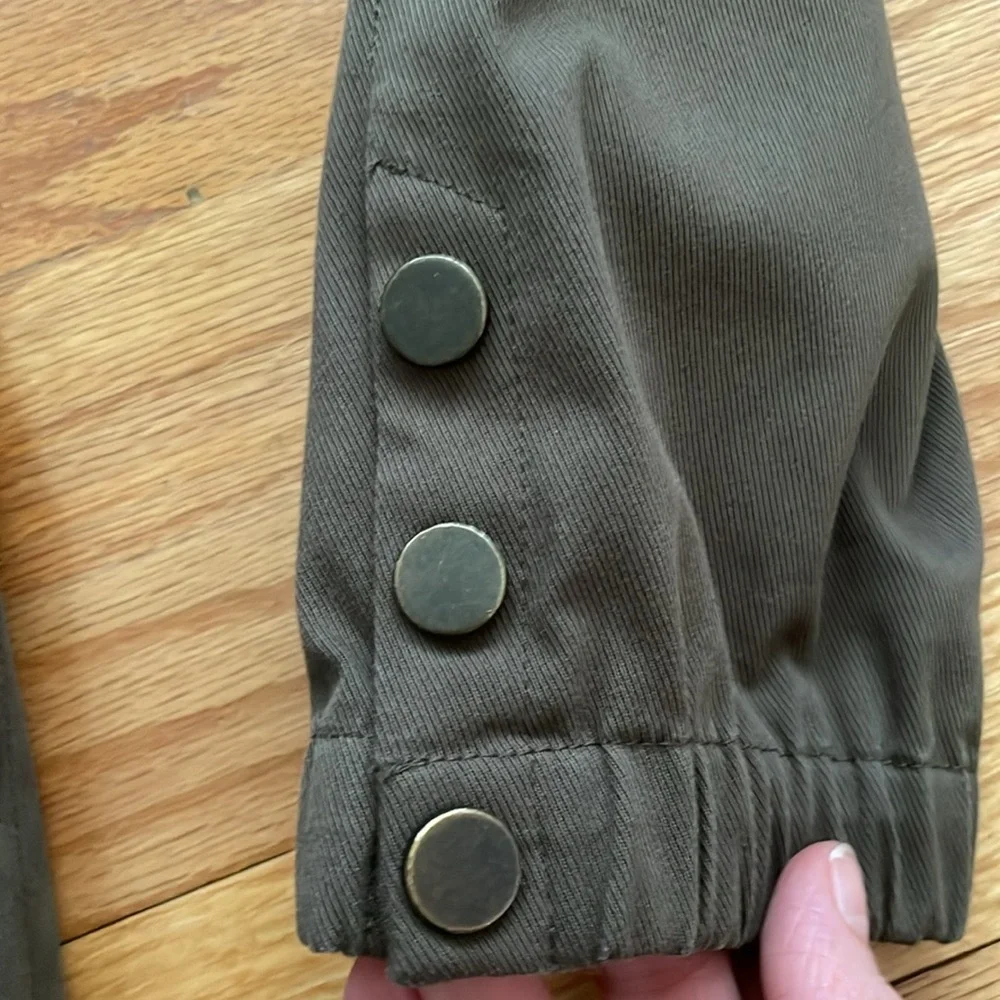 VERONICA‎ BEARD Joggers Pants Olive Green Snap Button Pockets 4 C3 - Picture 5 of 7